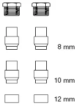 aansluitset voor filter 8-10-12 mm 2-pijps oventrop